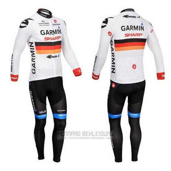 2013 Fahrradbekleidung Garmin Sharp Champion Deutschland Trikot Langarm und Tragerhose